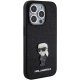 Чехол Karl Lagerfeld для iPhone 15 Pro Glitter Ikonik Logo Metal Logo, черный