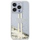 Guess Liquid Glitter Gold Stripes vāciņš iPhone 15 Pro Max caurspīdīgs