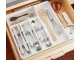 Izvelkamais galda piederumu atvilktnes organizators ar 5 nodalījumiem | Cutlery Storage Tray for Drawers
