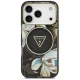 Чехол Guess IML Glitter Flowers Triangle с MagSafe для iPhone 17 Pro Max — черный
