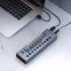 10-портовый концентратор USB-A 3.0 с переключателем - серый