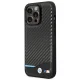 Чехол BMW Leather Carbon для Apple iPhone 14 Pro, черный