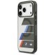BMW M IML Metal Buttons Tricolor Lines MagSafe maciņš iPhone 17 Pro — pelēks | Phone Case Cover