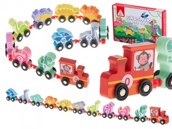 Attīstoša koka rotaļlieta puzle šķirotājs, Vilciens ar vagoniem, Dinozauri | Educational Wooden Toy, Puzzle,...
