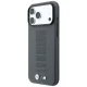 Чехол BMW M Blue Perfo Metal Logo MagSafe для iPhone 18 Pro / 17 Pro, серый