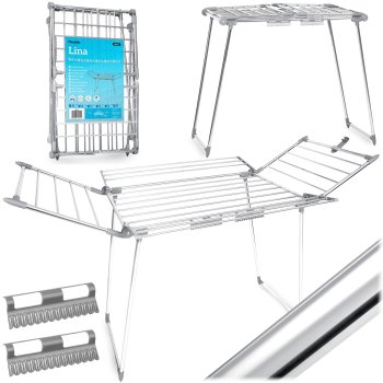 Massido Lina Folding Clothes Airer 22 m, Stainless Steel