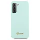 Чехол Guess для Samsung Galaxy S21+ Silicone Script Metal Logo, синий