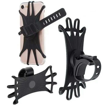 Universal silicone bike phone holder, black