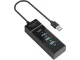 4-портовый разветвитель USB 3.0, черный