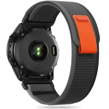 Tech-Protect Nylon Strap for Garmin Fenix 3/5X/6X/7X Black-Orange