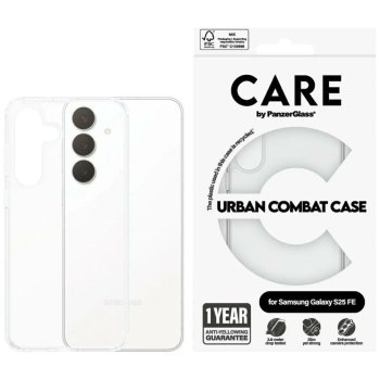 CARE by PanzerGlass Flagship Urban Combat vāciņš Samsung Galaxy S25 FE – caurspīdīgs | Phone Case Cover