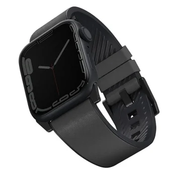 UNIQ pasek Straden Apple Watch Series 4/5/6/7/8/SE/SE2/Ultra 42/44/45mm. Leather Hybrid Strap grey/grey