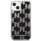 Karl Lagerfeld Liquid Glitter Monogram Case for iPhone 14, Black