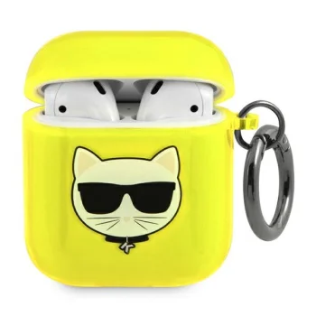 Чехол Karl Lagerfeld для AirPods 1 / 2 Choupette Head, желтый
