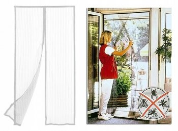 Pretinsektu Moskītu Odu Kukaiņu Durvju Tīkls Siets - 200X120, Balts | Anti-Insect Mosquito Door Mesh Net Screen
