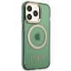Apple iPhone 13 Pro 6.1\'\' Guess Gold Outline Translucent MagSafe Case Cover (GUHMP13LHTCMA), Green