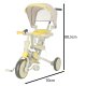 Bērnu Trīsritenis Ratiņi Tricikls TRIKE FIX V4, Pelēks-Dzeltens | Kids Baby Trolley Bike Tricycle Stroller Buggy