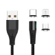 Магнитный кабель 3в1 Maxlife MXUC-02 USB на Lightning/USB-C/microUSB 1 м 2A, Черный