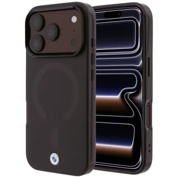 Чехол BMW Sign Frosted IML & Metal Logo MagSafe для iPhone 18 Pro / 17 Pro, бордовый