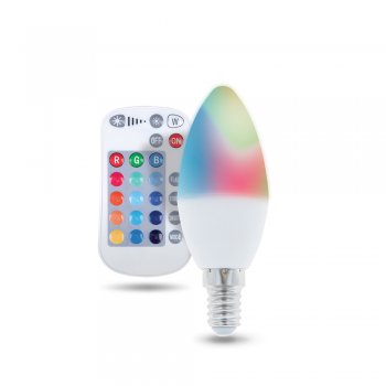 LED Bulb E14 C37 RGB + White 5W + RC Forever Light | Gudrā Viedā Spuldze ar Pulti