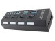 USB-концентратор 4x USB 3.0 с выключателями, черный