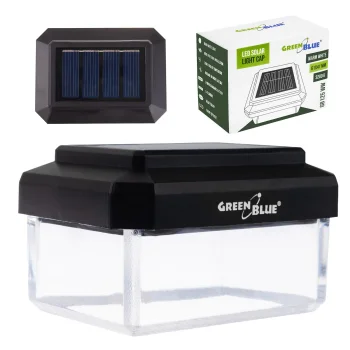 GreenBlue GB125 WW LED Solar Post Cap Light, 60x40mm, 3200K, Black