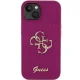 Guess Glitter Script Big 4G vāciņš iPhone 15, violetā krāsā
