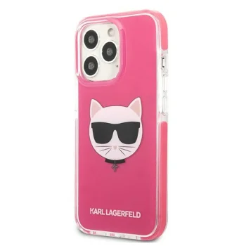 Apple iPhone 13 Pro 6.1'' Karl Lagerfeld Choupette Head Case Cover, Fuchsia