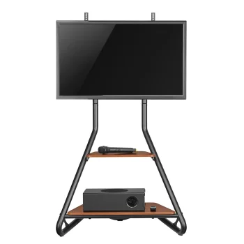 Maclean MC-455 brīvi stāvošs TV statīvs 37-75'' ar plauktiem, līdz 40kg, melns
