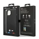 BMW iPhone 14 Plus vāciņš Leather Stamp Tricolor, melns