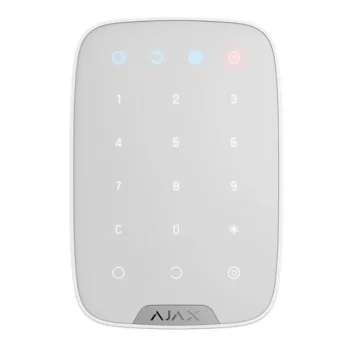Ajax KeyPad Plus bezvadu skārienjutīgā tastatūra, balta
