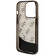 Guess iPhone 14 Pro vāciņš Liquid Glitter 4G Translucent, melns