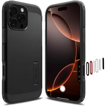 Spigen Tough Armor T MagSafe Case for iPhone 16 Pro Max, Black