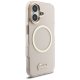 Чехол Guess IML Script Metal MagSafe для iPhone 17 – розовый