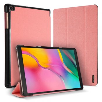 Vāks apvalks pārvalks priekš Samsung Galaxy Tab A 10.1 2019 (T510, T515) | DUX DUCIS Domo Tri-fold Cloth Texture Tablet Case - Pink