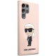 Karl Lagerfeld Samsung Galaxy S23 Ultra vāciņš Liquid Silicone Ikonik Karl, rozā