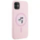 Чехол Karl Lagerfeld Silicone Karl&Choupette MagSafe для iPhone 11 6.1\", розовый