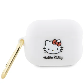 Чехол Hello Kitty для AirPods Pro 2 Silicone 3D Kitty Head, белый