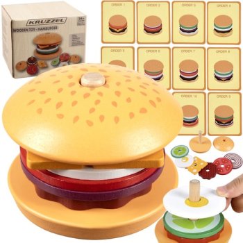 Kruzzel 22673 Koka Rotaļu Burgers | Wooden Toy Burger