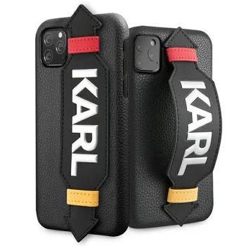 Karl Lagerfeld vāciņš iPhone 11 Pro 5.8" ar siksniņu, melns