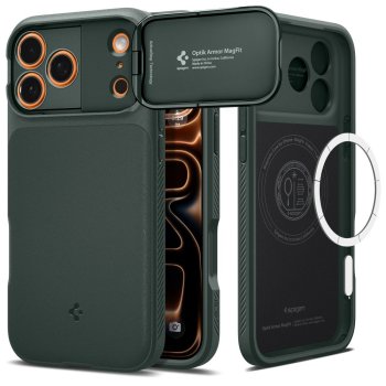 Spigen Optik Armor MagSafe Vāciņš iPhone 17 Pro - Zaļš | Phone Case Cover