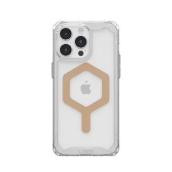 Apple iPhone 15 Pro Max 6.7'' UAG Plyo MagSafe Hard Case Cover, Transparent and Gold