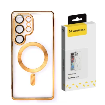 Чехол Wozinsky Electroplated Magsafe для Samsung Galaxy S24 FE, золотой