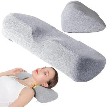 Ergonomiska ortopēdiskā spilvens gulēšanai no putām, balts