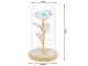 Eternal Rose in Glass Dome with LED Light on a Wooden Base, Gold
