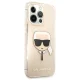 Чехол Karl Lagerfeld для iPhone 13 / 13 Pro Glitter Karl\'s Head, золотистый
