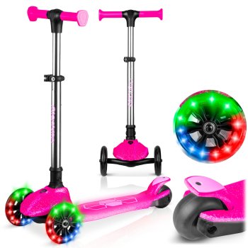 Ricokids Jelly 3-Wheel Balance Scooter for Kids with LED, Pink