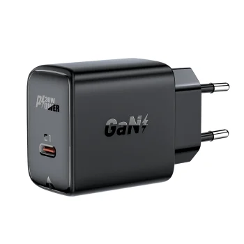 Acefast GaN USB-C lādētājs 30W, PD, QC 3.0, melns (A21)