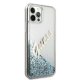 Чехол Guess для iPhone 12 Pro Max Glitter Vintage Script, синий