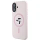 Чехол Karl Lagerfeld Silicone Karl&Choupette Heads Ring MagSafe для iPhone 16 Plus, розовый